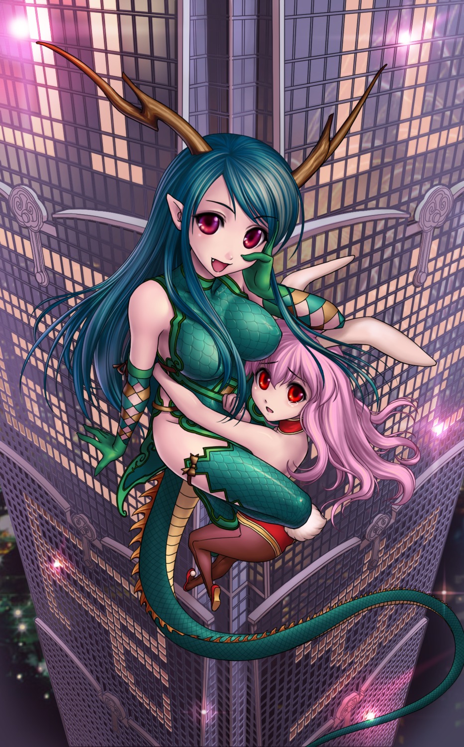 horns, kiazee, tail, thighhighs