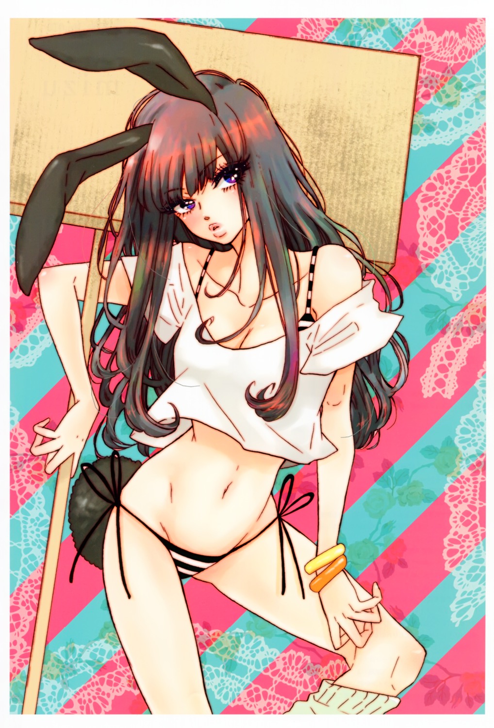 animal_ears, bikini, bunny_ears, konishi_megu, swimsuits