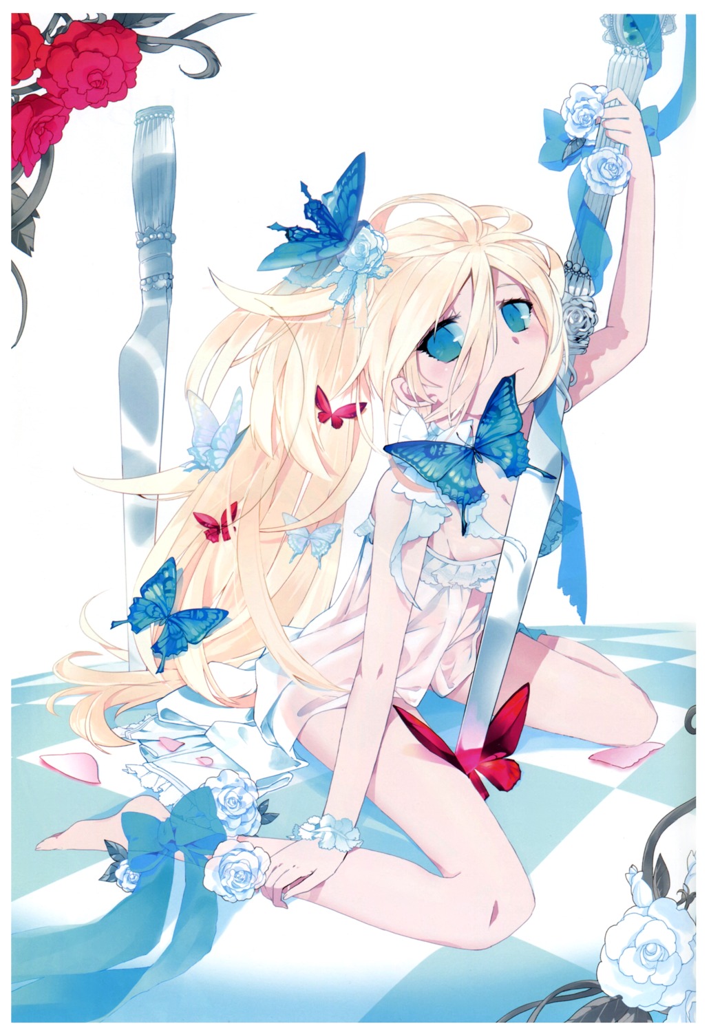 cleavage, dress, mizu, sword