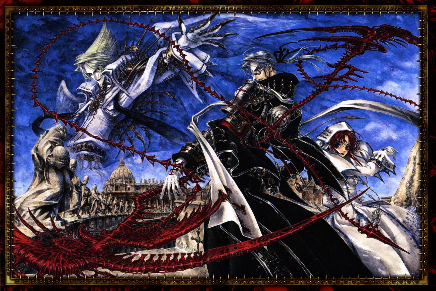 abel_nightroad, cain_nightroad, esther_blanchett, megane, nun, thores_shibamoto, trinity_blood, wings