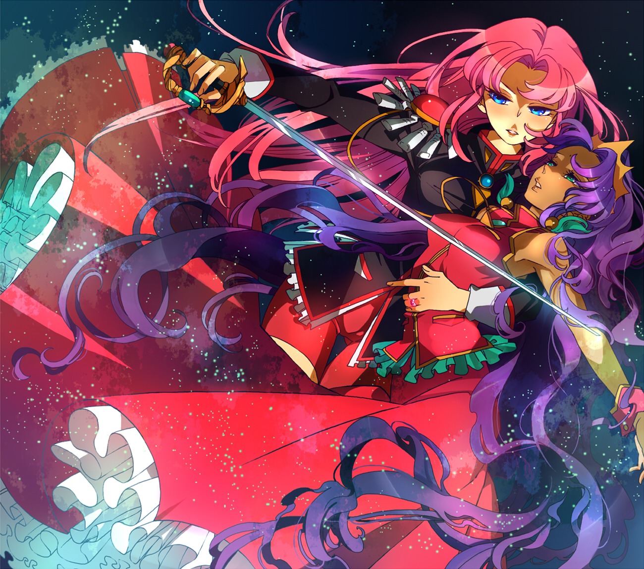 ateka, himemiya_anthy, revolutionary_girl_utena, sword, tenjou_utena