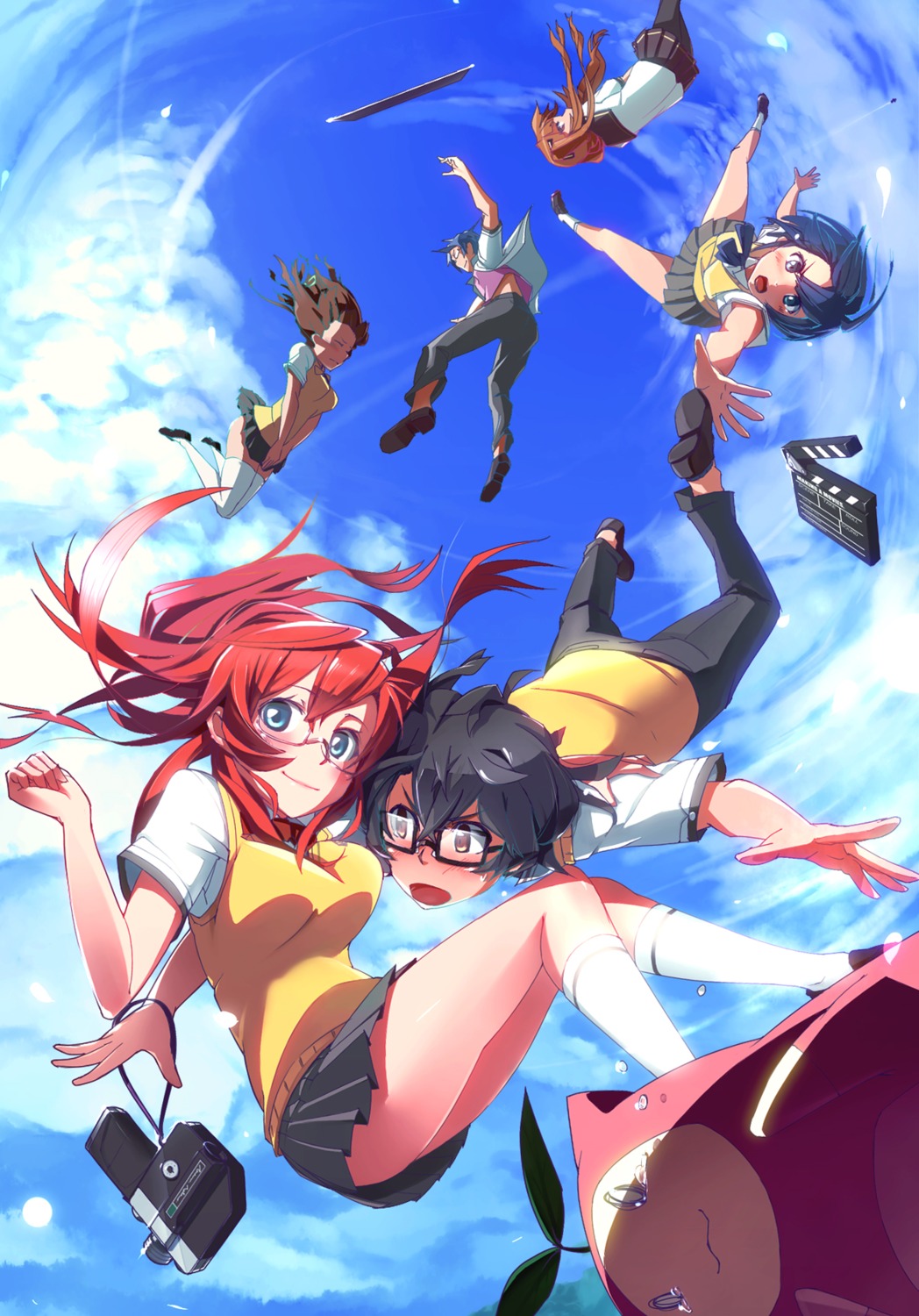 ano_natsu_de_matteru, ishigaki_tetsurou, kirishima_kaito, kitahara_mio, pomon_illust, rinon, seifuku, takatsuki_ichika