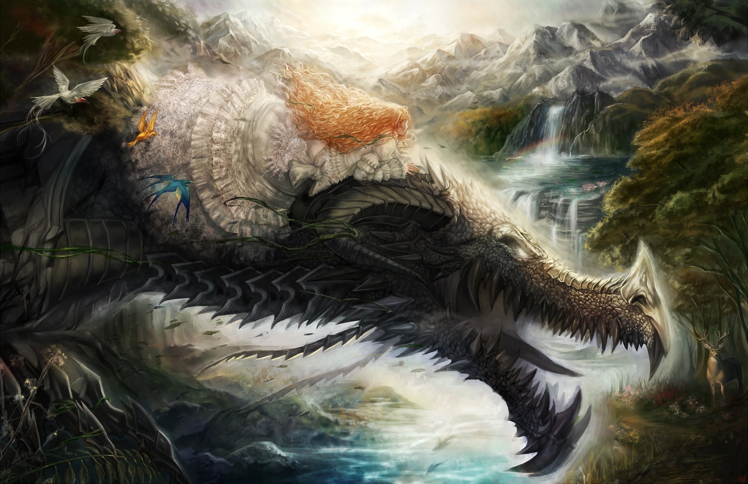dress, landscape, lolita_fashion, monster, vusc