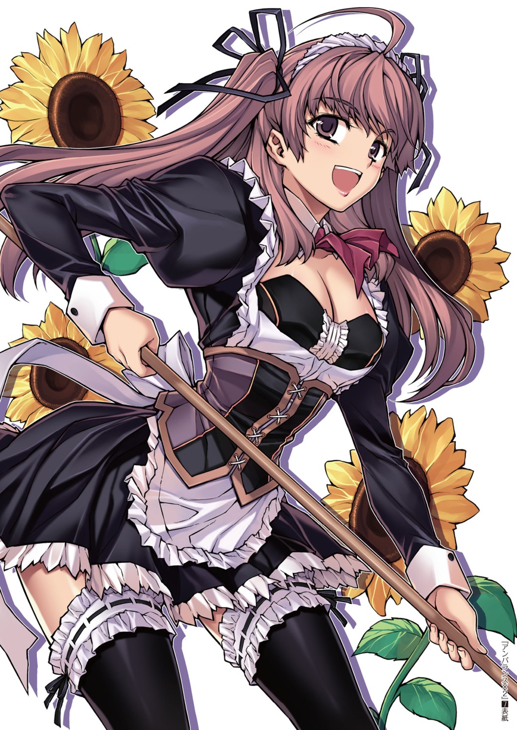 cleavage, garter, lee_soo-hyon, maid, thighhighs, unbalance_x_unbalance