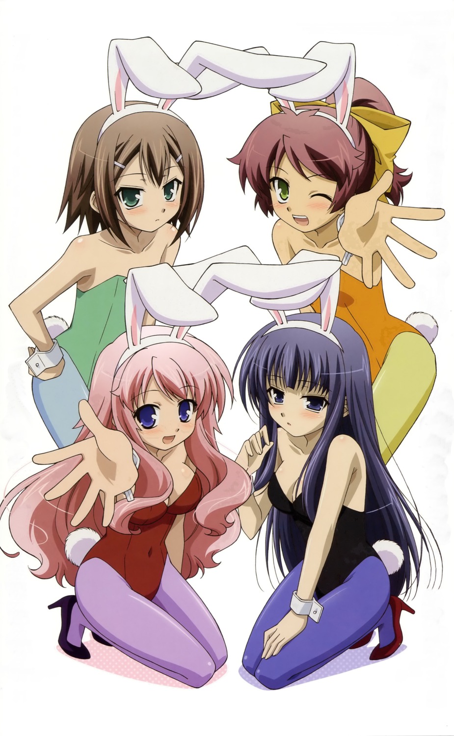 animal_ears, baka_to_test_to_shoukanjuu, bunny_ears, bunny_girl, cleavage, heels, himeji_mizuki, kinoshita_hideyoshi