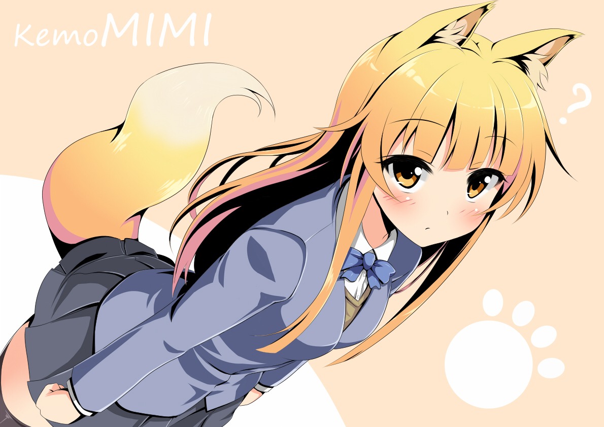 animal_ears, dansa, kitsune, seifuku, tail, thighhighs