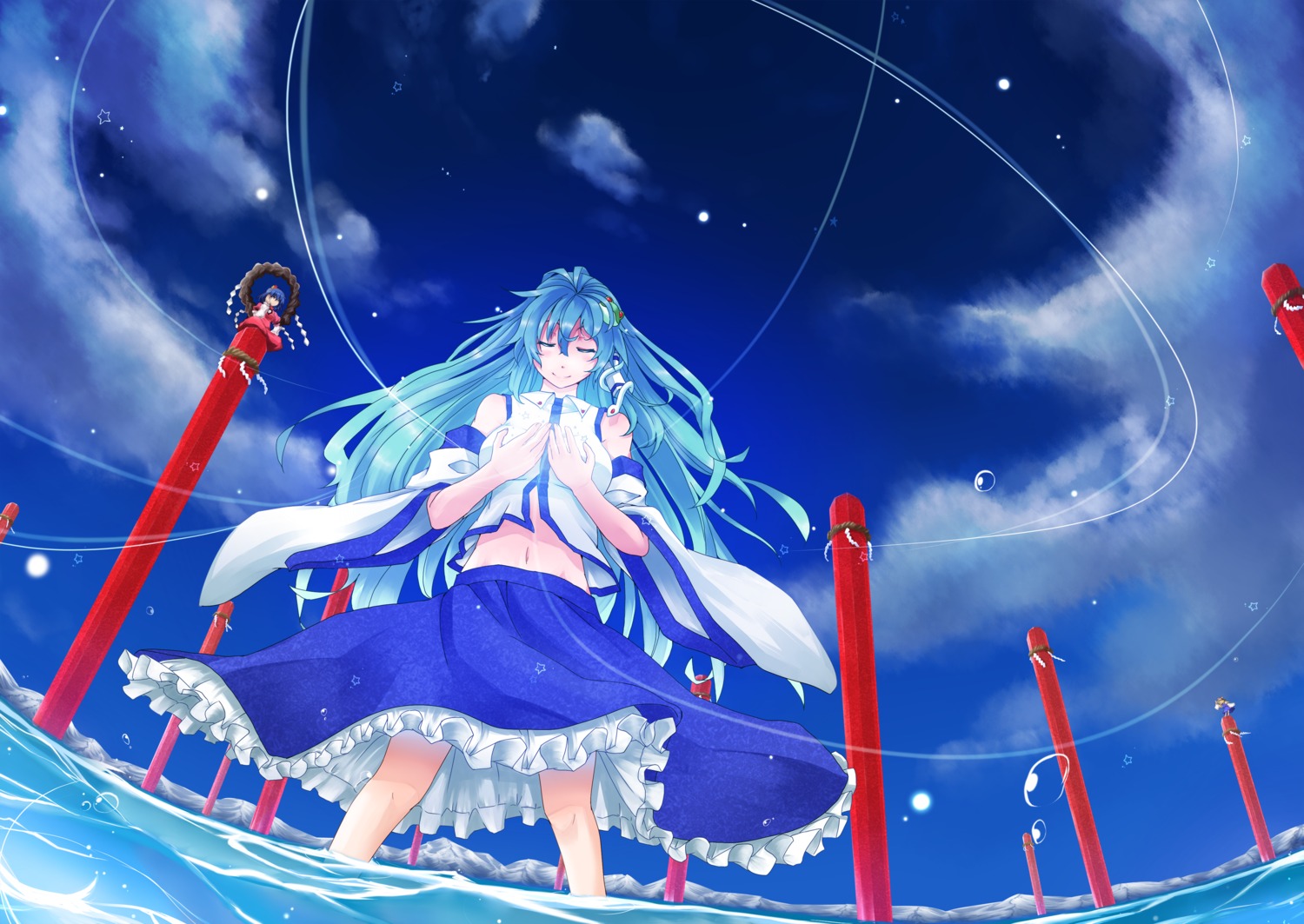 kinsenka, kochiya_sanae, touhou, yasaka_kanako