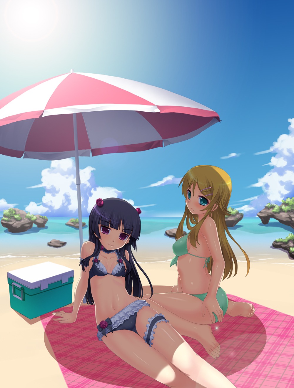 bikini, garter, gokou_ruri, gothic_lolita, kotobuki_utage, kousaka_kirino, lolita_fashion, ore_no_imouto_ga_konnani_kawaii_wake_ga_nai, swimsuits