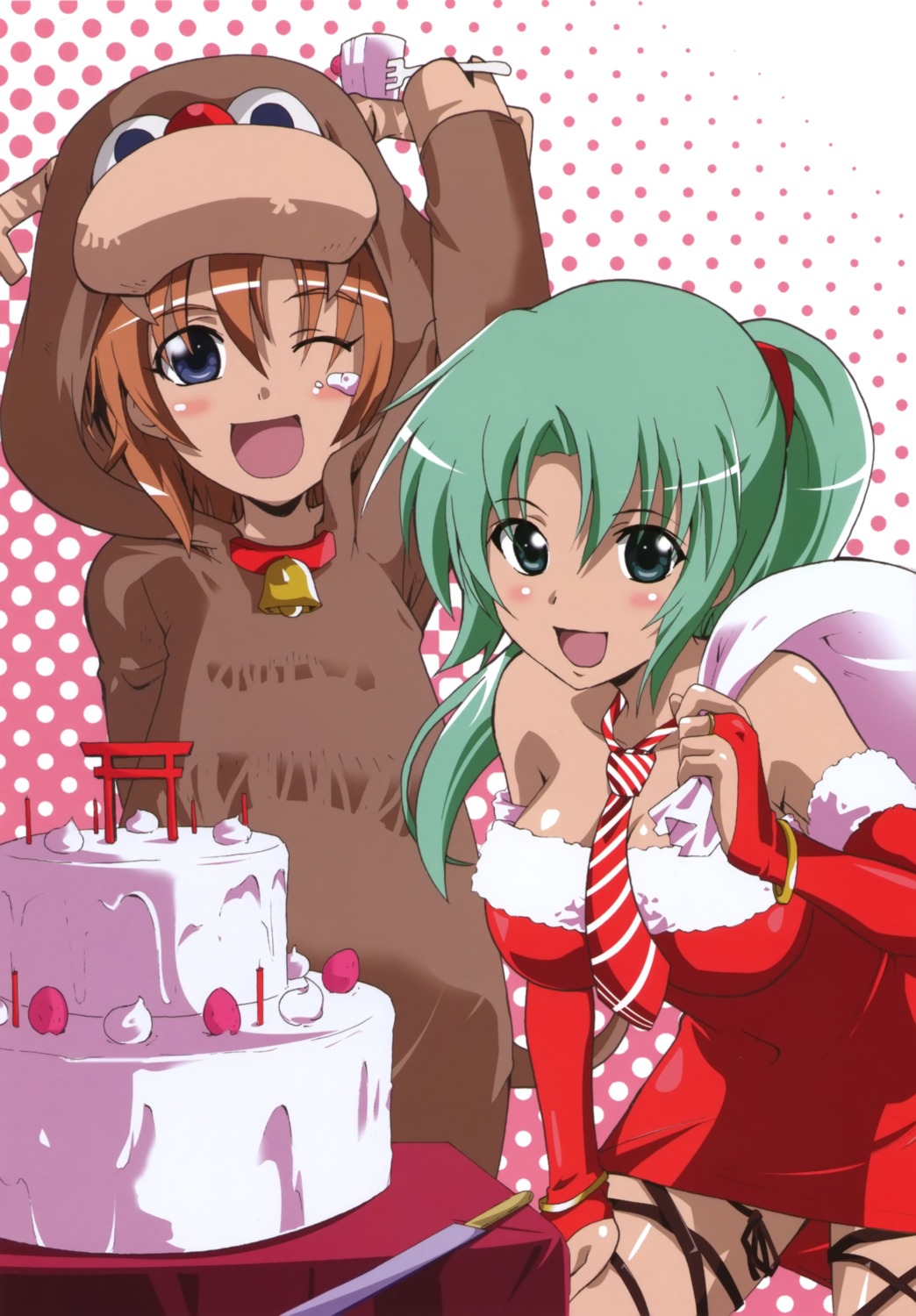 christmas, higurashi_no_naku_koro_ni, ryuuguu_rena, sonozaki_mion, tonogai_yoshiki