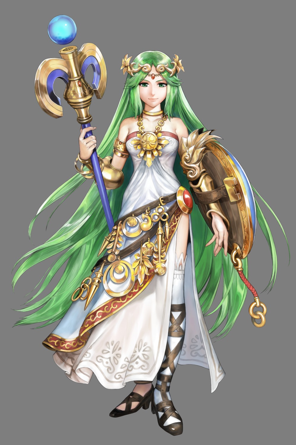 armor, dress, hirooka_masaki, kid_icarus, kid_icarus:_uprising, nintendo, palutena, thighhighs, transparent_png