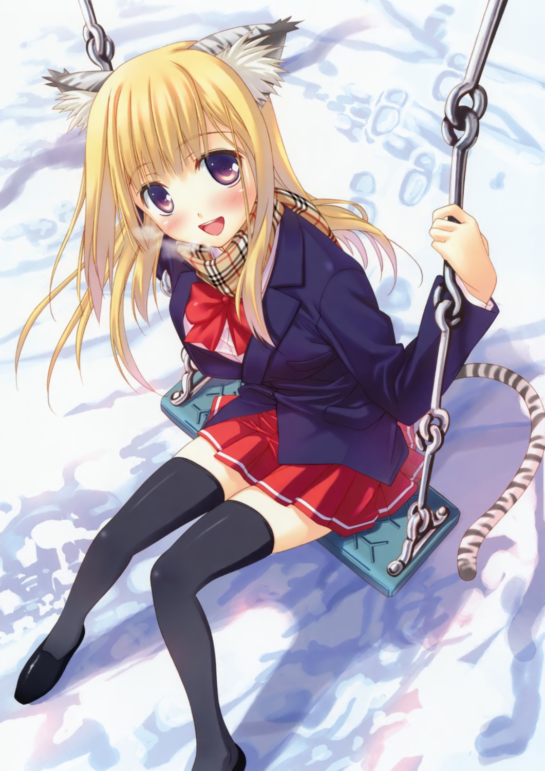 amakusa_tobari, animal_ears, nekomimi, seifuku, tail, thighhighs