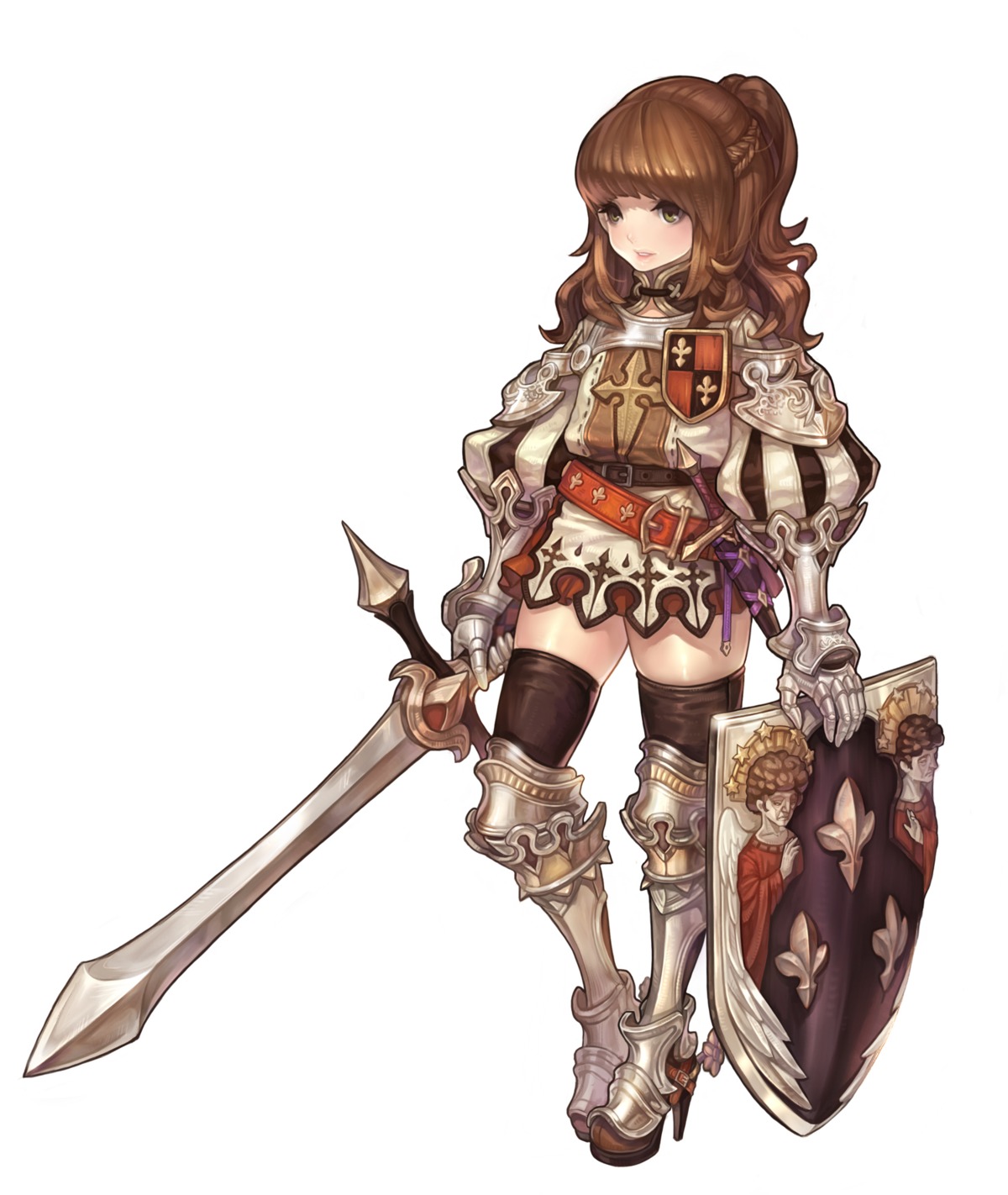 armor, olivia_(yh), sword, thighhighs