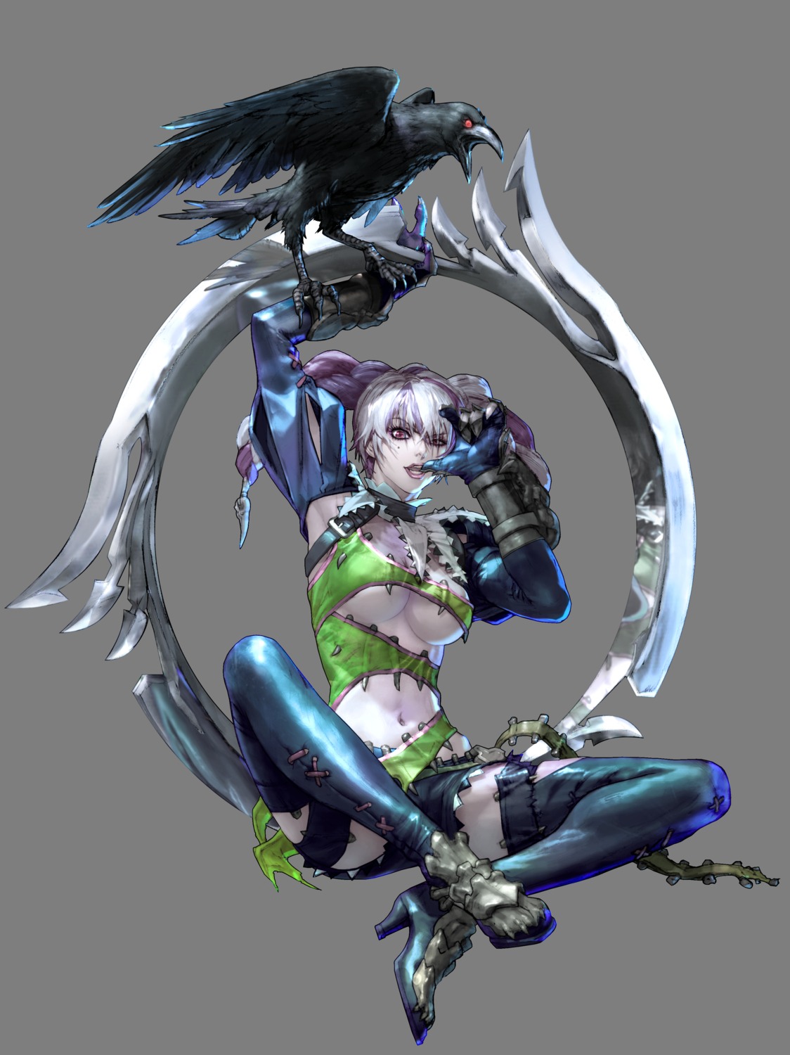 armor, heels, no_bra, soul_calibur, soul_calibur_v, thighhighs, tira, transparent_png, underboob