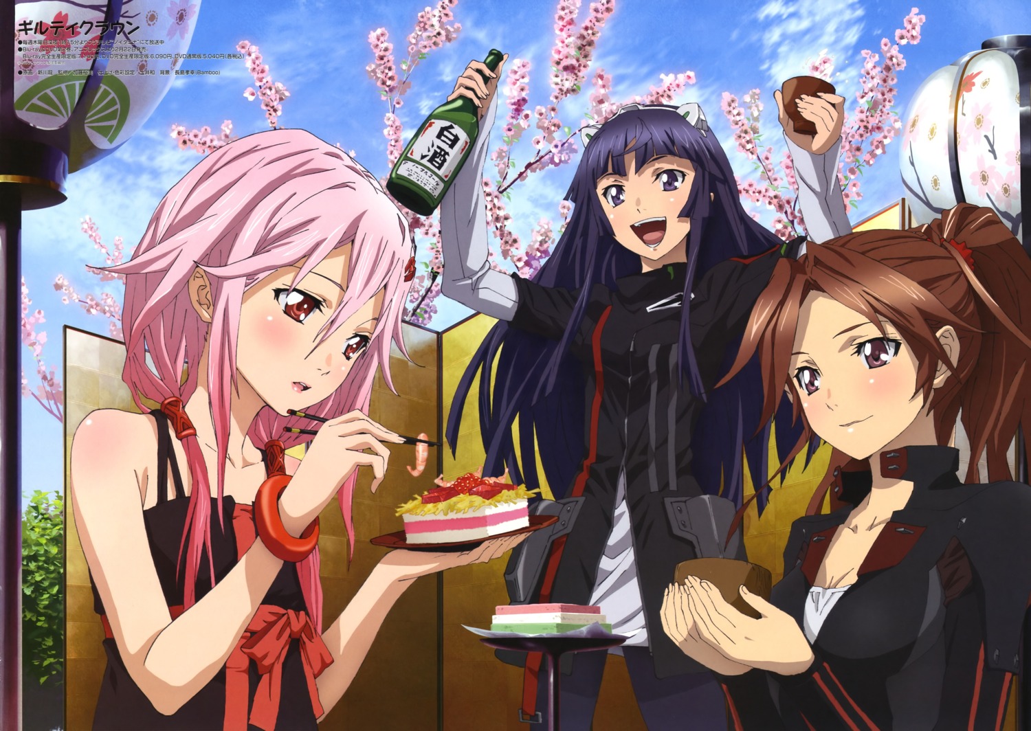 guilty_crown, shinkawa_ryu, shinomiya_ayase, tsugumi_(guilty_crown), yuzuriha_inori