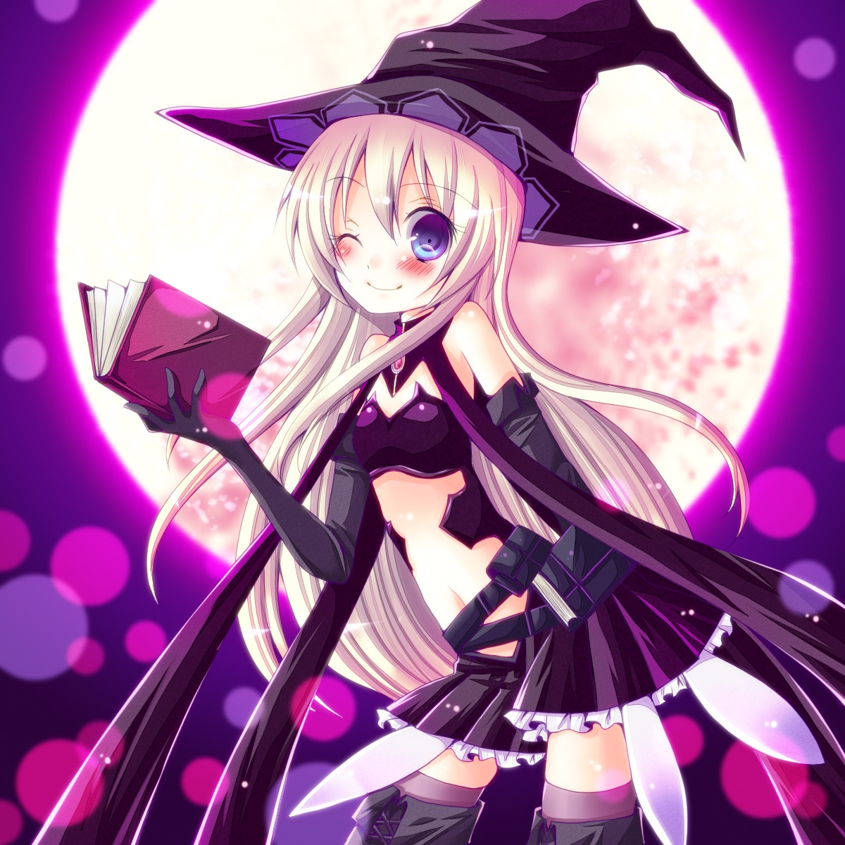 meiya_neon, thighhighs, witch