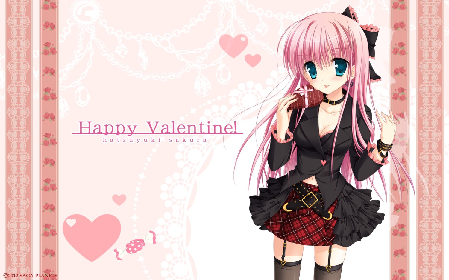 azuma_yoru, chimaro, hatsuyuki_sakura, jpeg_artifacts, saga_planets, stockings, thighhighs, valentine