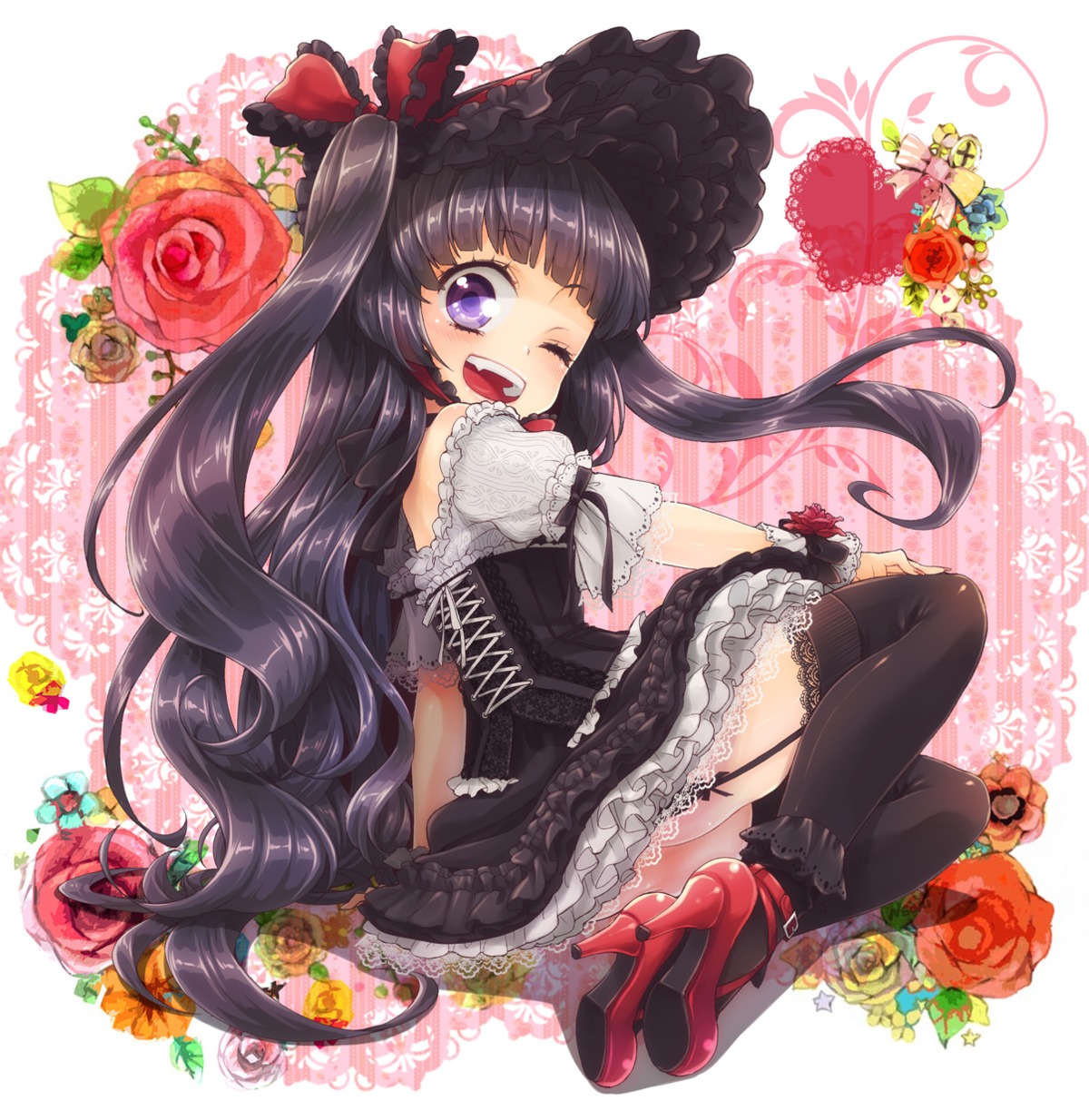 dress, gothic_lolita, lolita_fashion, n_saki, stockings, thighhighs