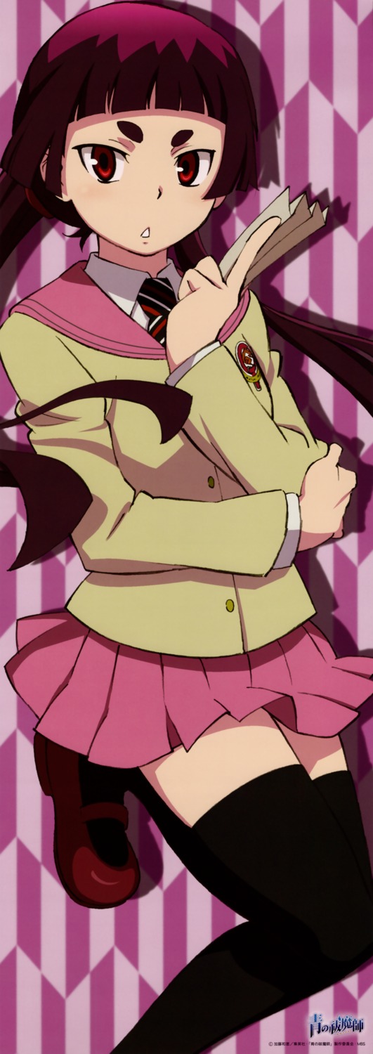 ao_no_exorcist, kamiki_izumo, seifuku, stick_poster, thighhighs
