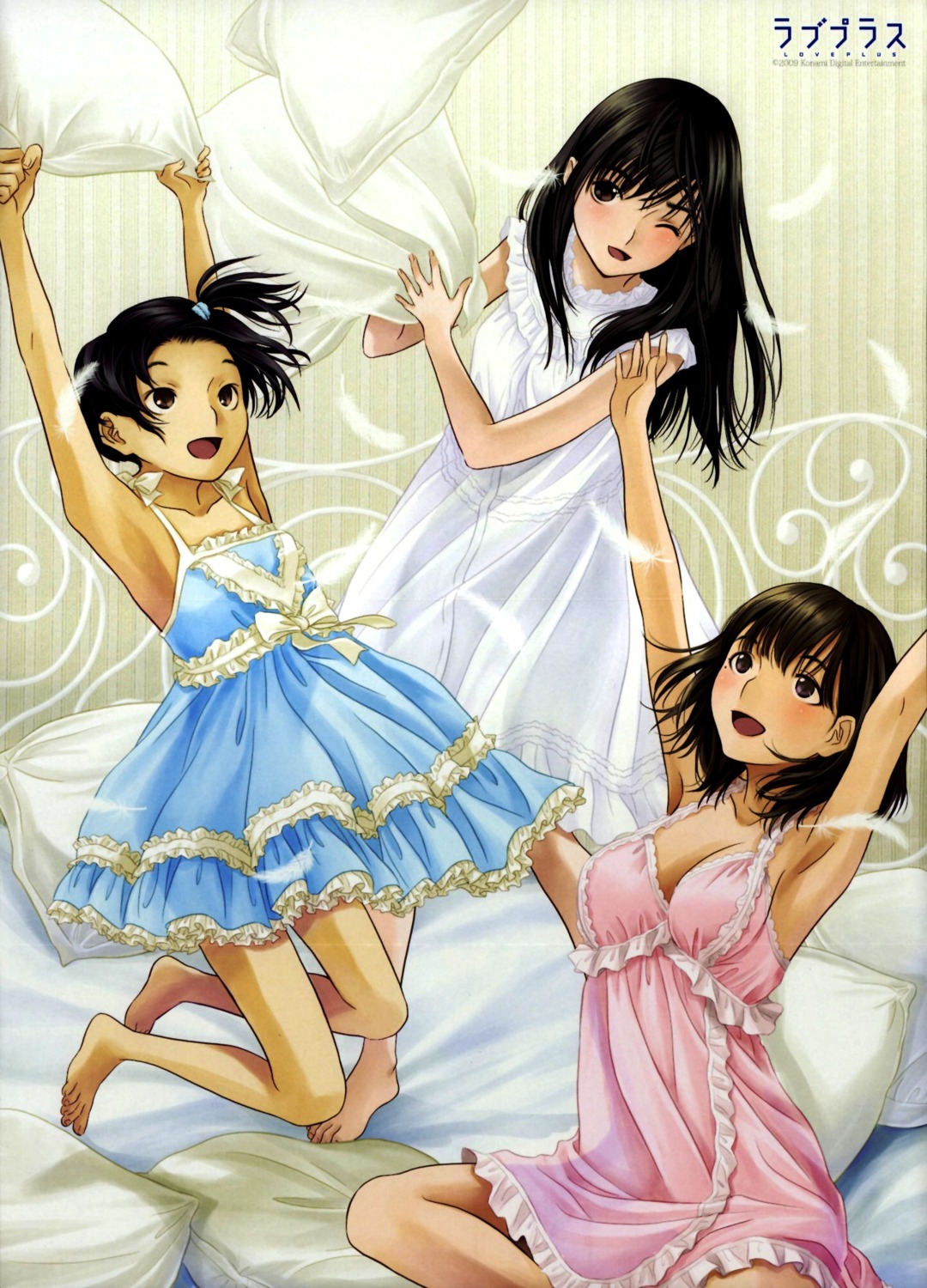anegasaki_nene, color_issue, crease, jpeg_artifacts, kobayakawa_rinko, lingerie, love_plus, mino_taro