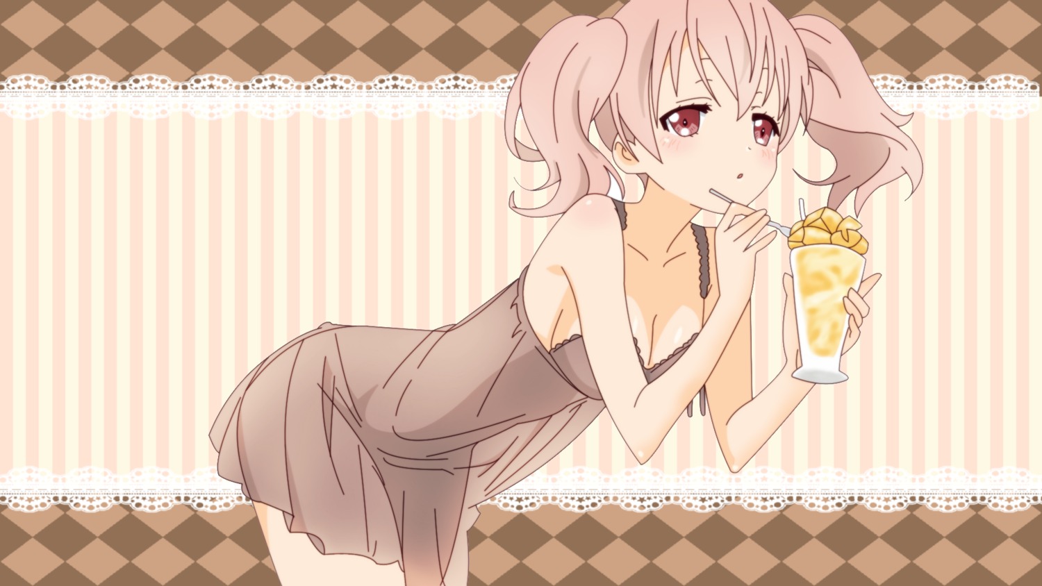 cleavage, inu_x_boku_ss, roromiya_karuta, saotome_masaya, wallpaper