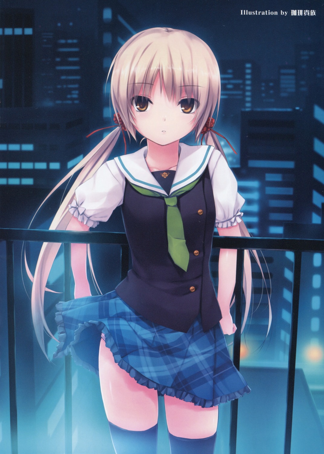 coffee-kizoku, miyagawa_miyako, pantsu, seifuku, thighhighs, worlds_and_world's_end