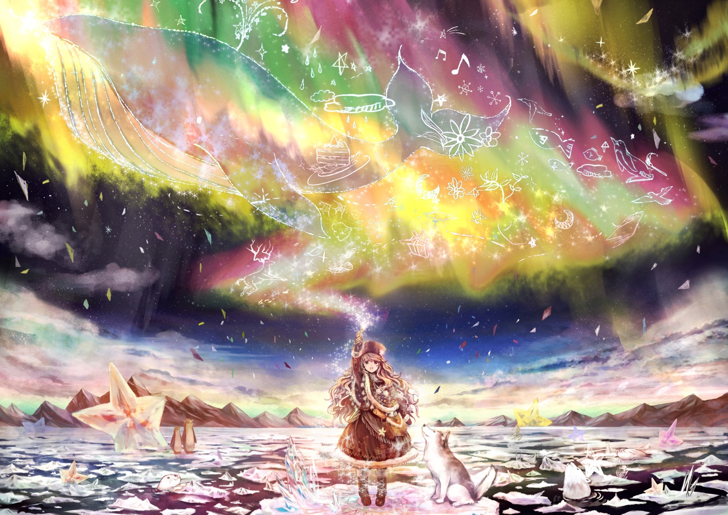 akabane, dress, landscape, oekaki_musume