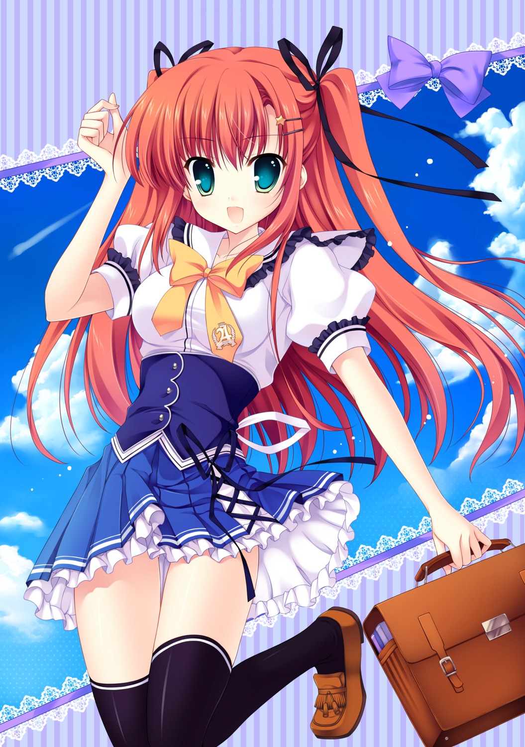 digital_version, mitha, nanawind, seifuku, takasaki_honoka, thighhighs, yuyukana