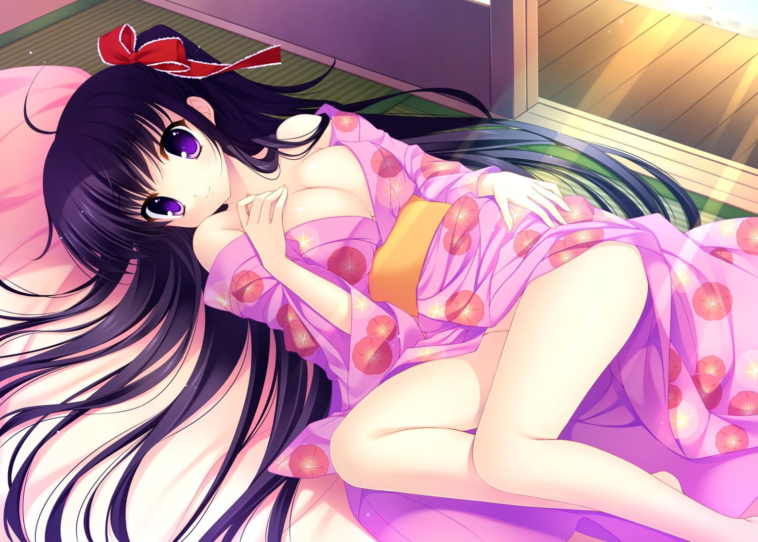 cleavage, digital_version, mitha, nanawind, no_bra, nopan, yukata, yuyukana, yuyuzuki_ako
