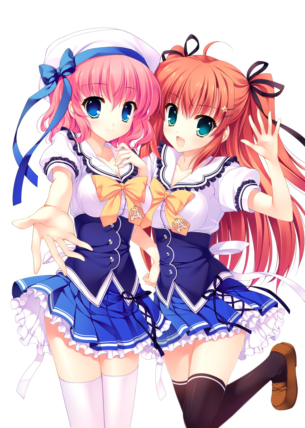 digital_version, himezono_risa, mitha, nanawind, seifuku, takasaki_honoka, thighhighs, yuyukana