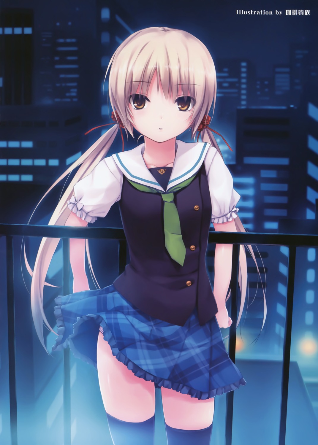 coffee-kizoku, miyagawa_miyako, pantsu, seifuku, thighhighs, worlds_and_world's_end