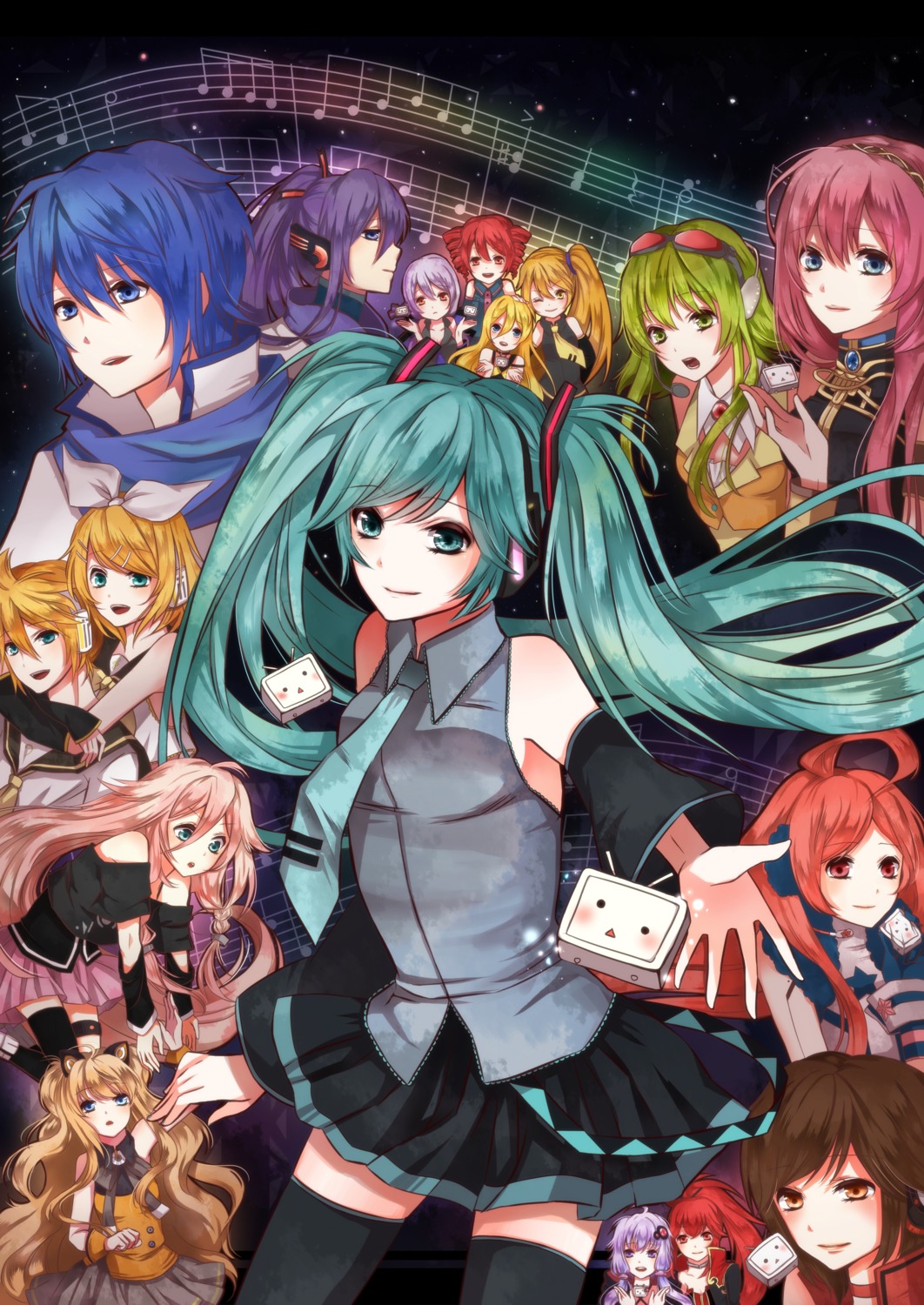 akita_neru, cul, gumi, hatsune_miku, headphones, ia_(vocaloid), kagamine_len, kagamine_rin