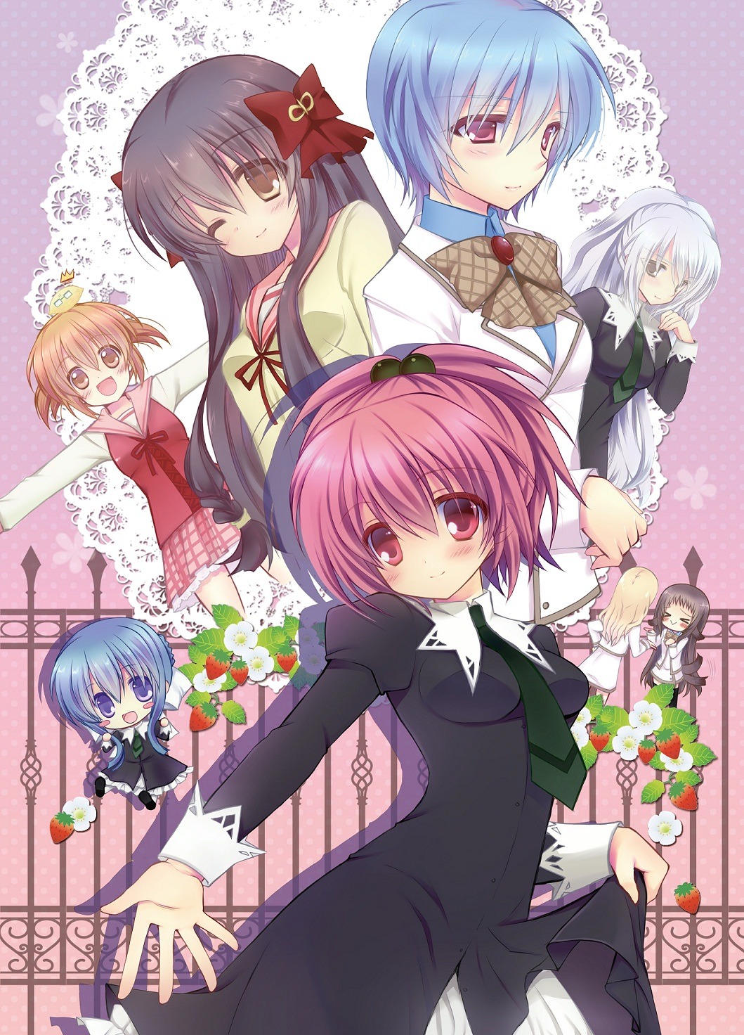 aoi_nagisa, chibi, hanazono_shizuma, hyuuga_kizuna, konohana_hikari, minamoto_chikaru, nanto_yaya, ootori_amane