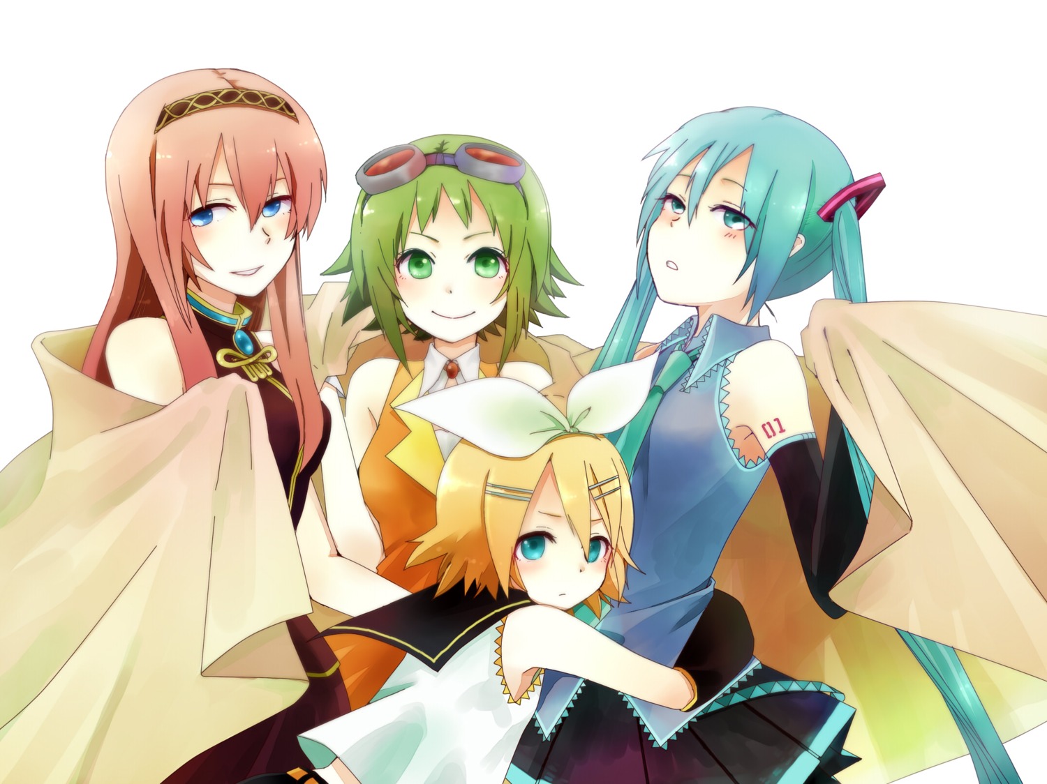 gumi, hatsune_miku, kagamine_rin, megurine_luka, sarukomea, vocaloid