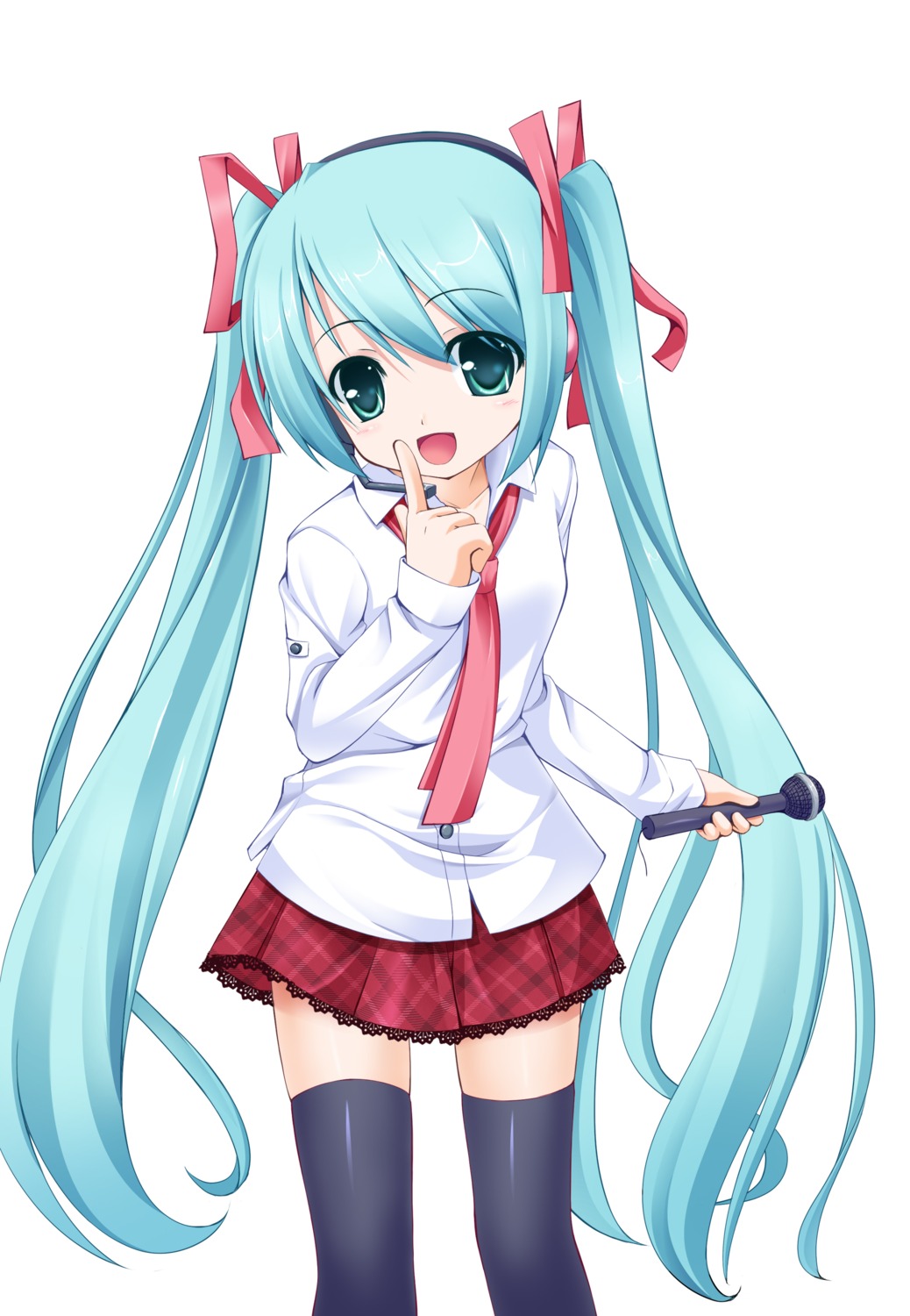 hatsune_miku, thighhighs, vocaloid, wata
