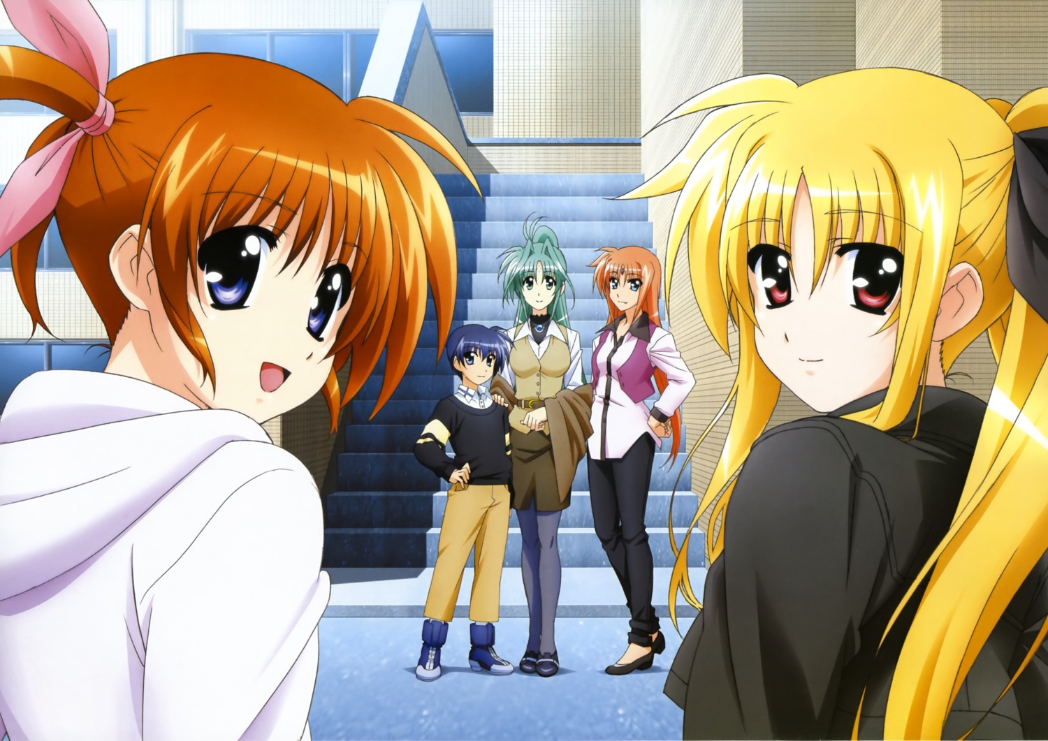 arf, chrono_harlaown, fate_testarossa, lindy_harlaown, mahou_shoujo_lyrical_nanoha, mahou_shoujo_lyrical_nanoha_a's, pantyhose, takamachi_nanoha
