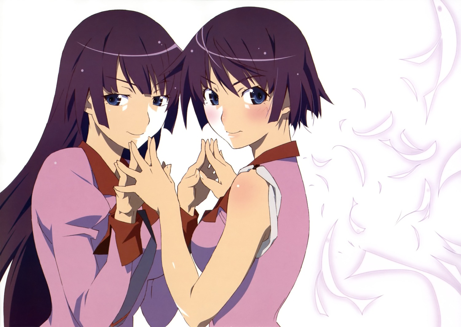 bakemonogatari, monogatari_(series), nisemonogatari, seifuku, senjougahara_hitagi, yamamura_hiroki