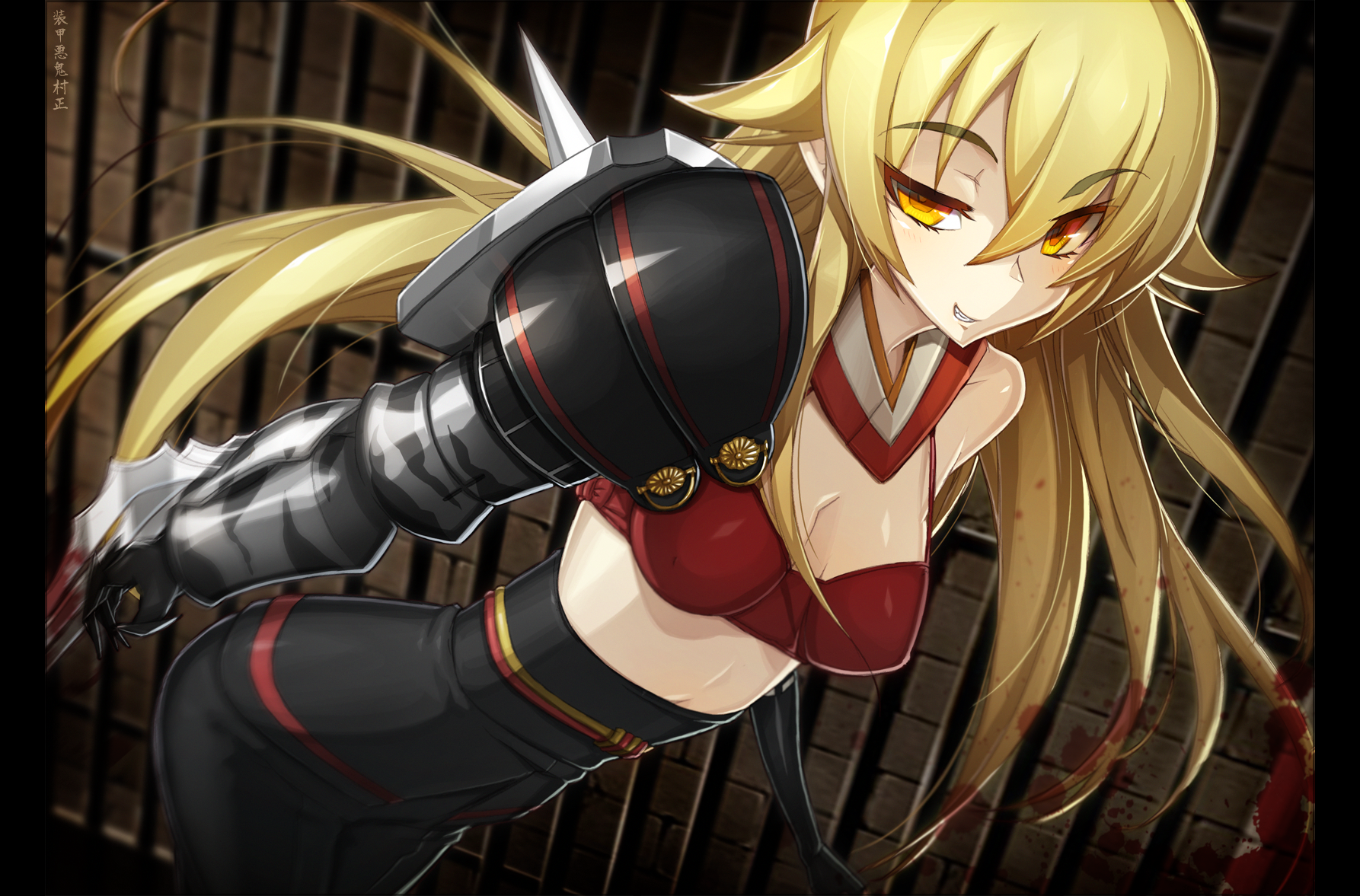 ashikaga_chachamaru, blood, cleavage, dougan_calpis_con, full_metal_daemon_muramasa