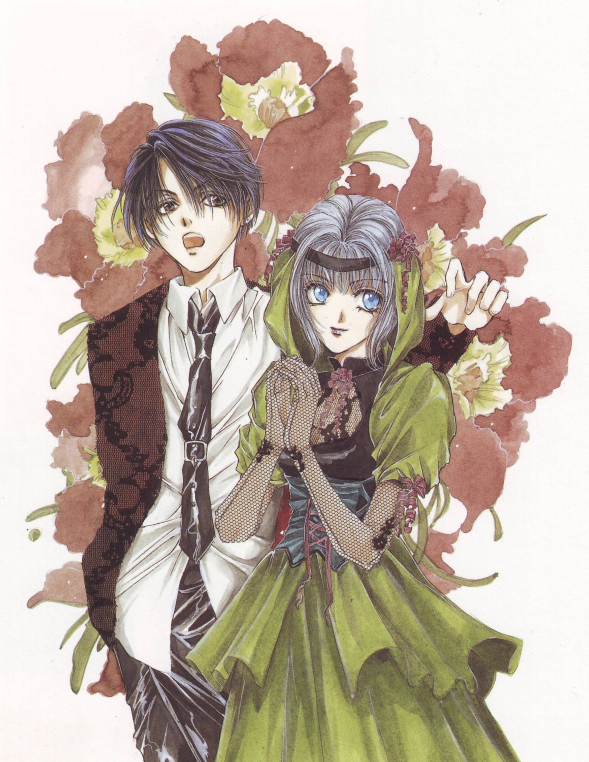 angel_sanctuary, business_suit, dress, fishnets, gothic_lolita, lolita_fashion, mudou_sara, mudou_setsuna