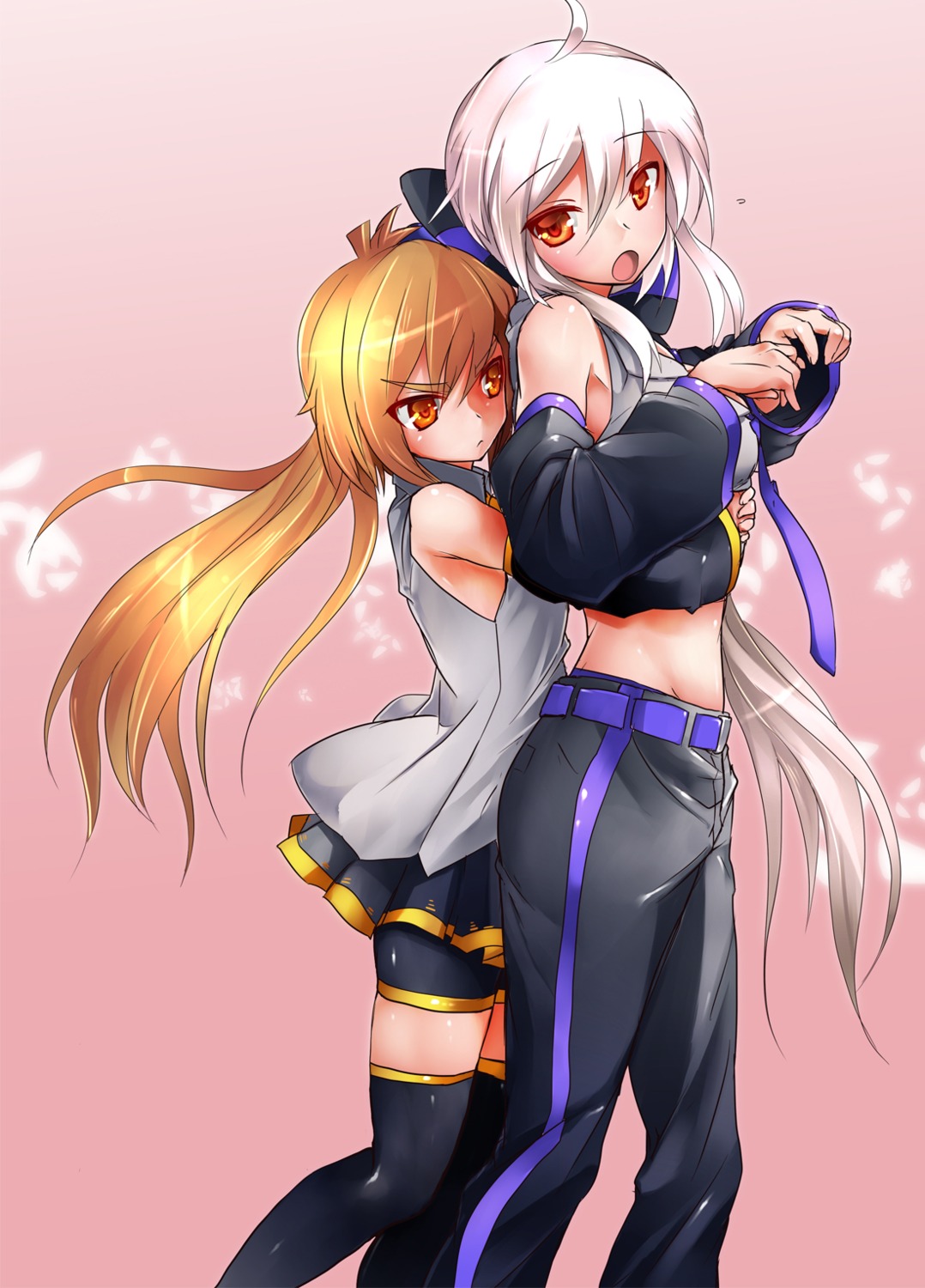 akita_neru, magu_(mugsfc), thighhighs, vocaloid, yowane_haku