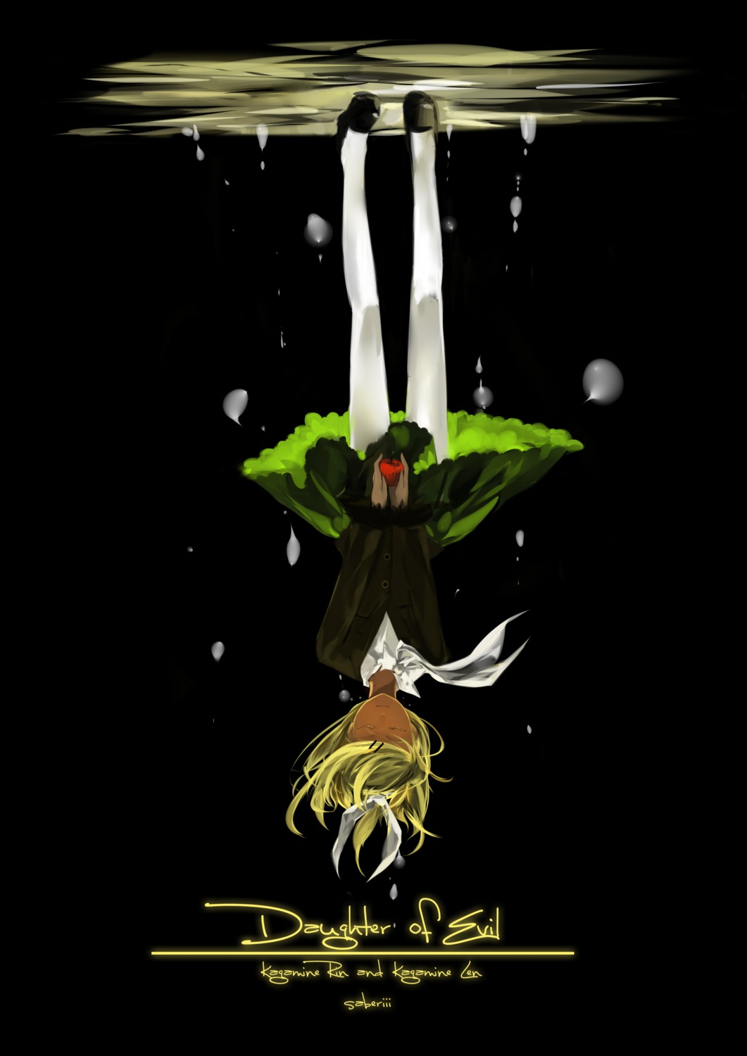 aku_no_meshitsukai_(vocaloid), dress, kagamine_rin, pantyhose, saberiii, vocaloid