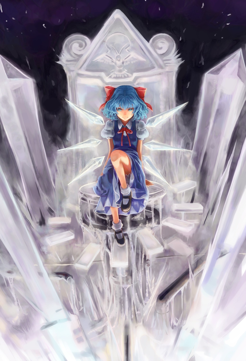 cirno, mizore_akihiro, touhou, wings