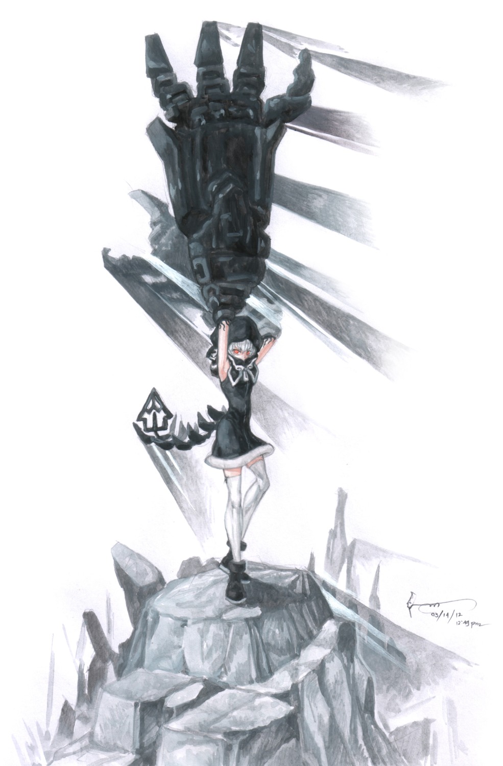 black_rock_shooter, nick-lan, strength, vocaloid