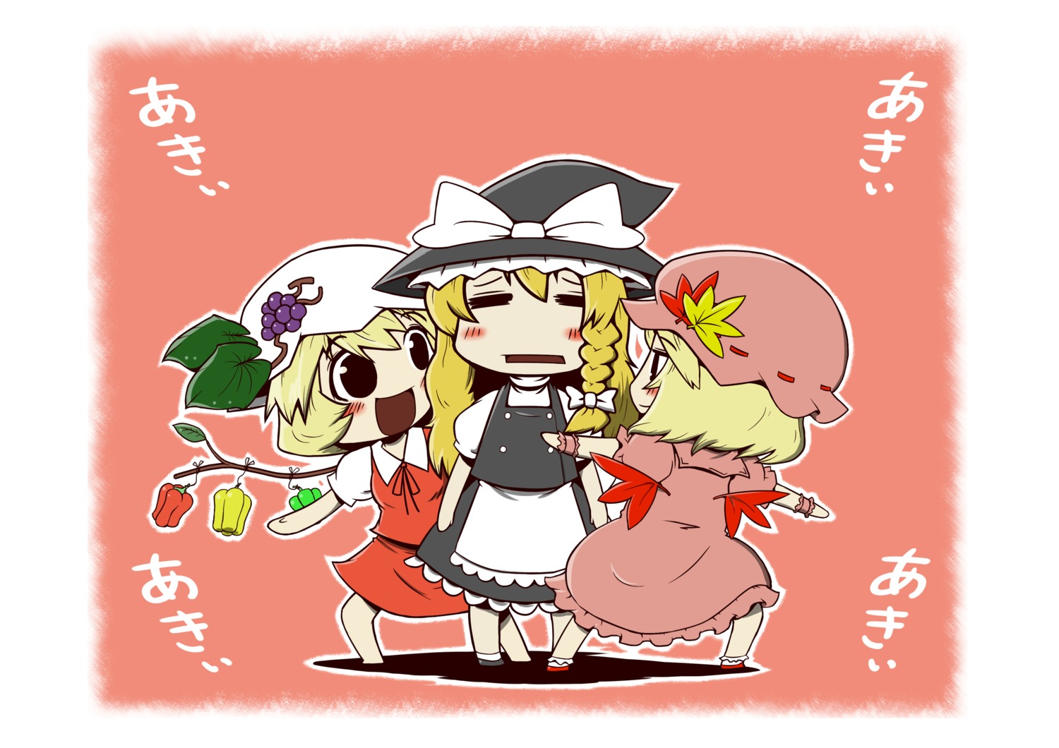 aki_minoriko, aki_shizuha, kirisame_marisa, touhou, zannen_na_hito