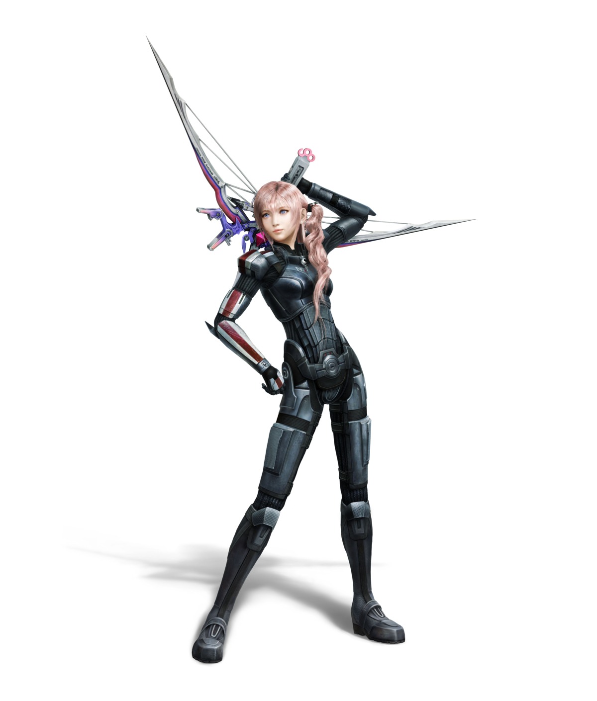 bodysuit, cg, cosplay, final_fantasy, final_fantasy_xiii, final_fantasy_xiii-2, jpeg_artifacts, mass_effect, serah_farron, square_enix