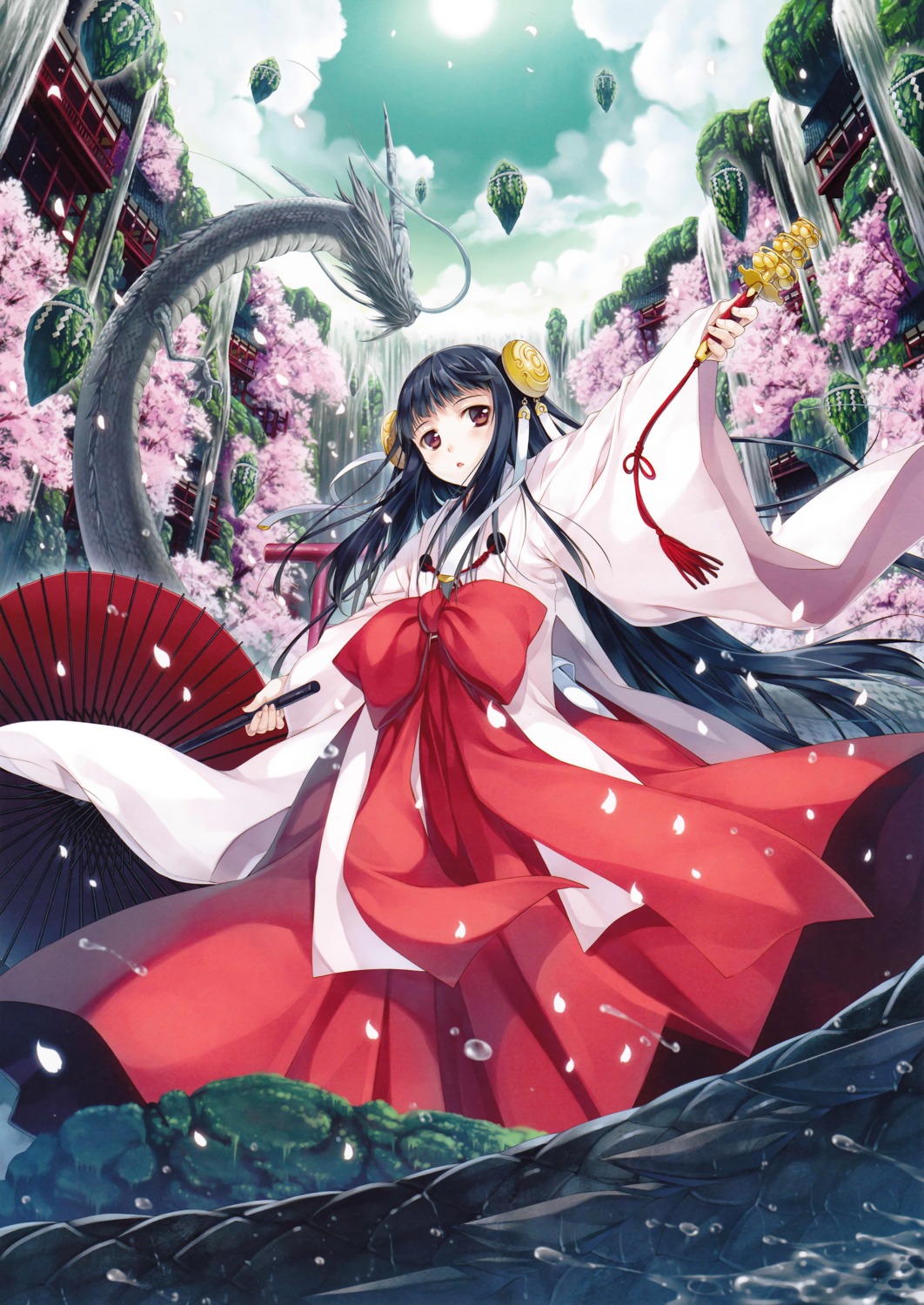 hagure_keg, miko