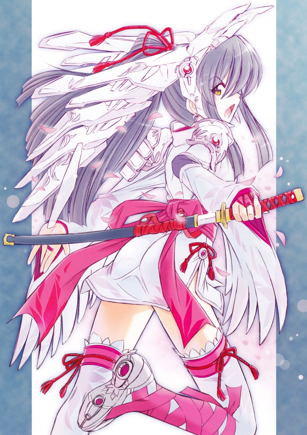 nishinaka_yasuhiro, sword, thighhighs