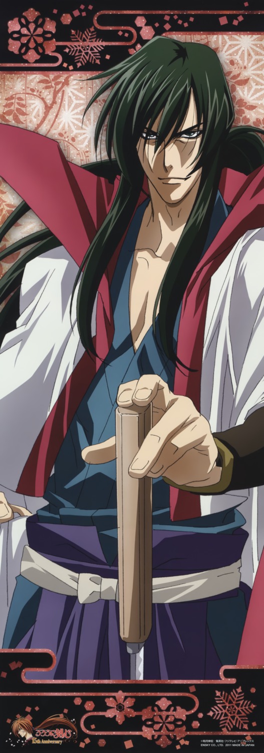 hiko_seijuurou, male, rurouni_kenshin, stick_poster