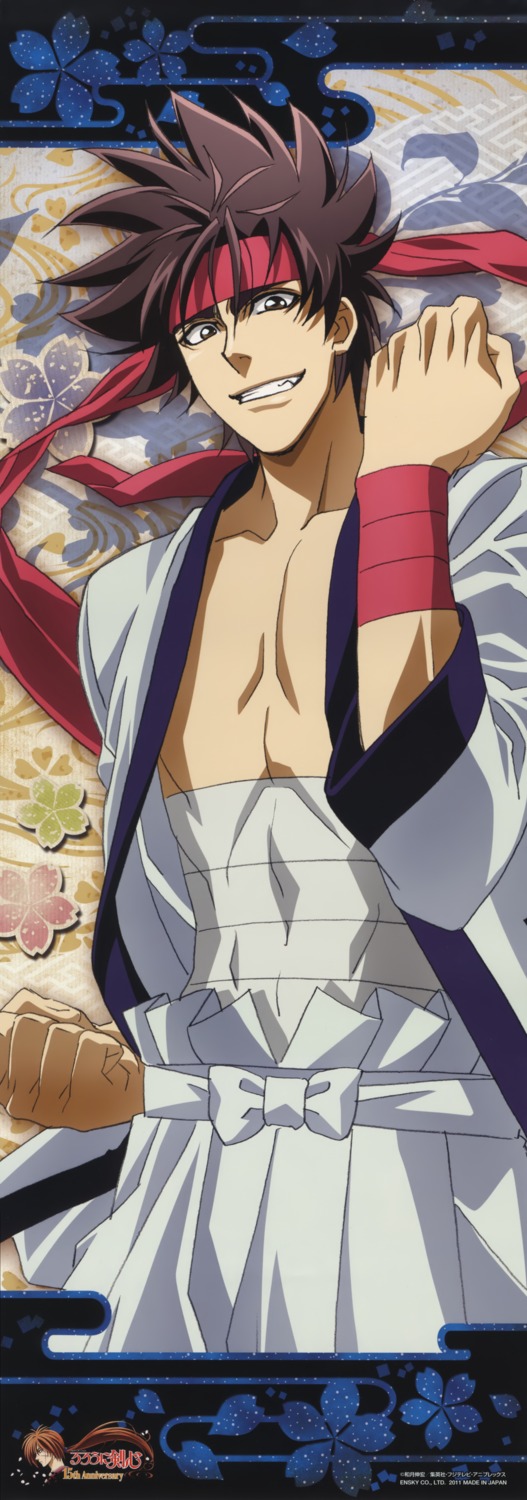 male, rurouni_kenshin, sagara_sanosuke, stick_poster