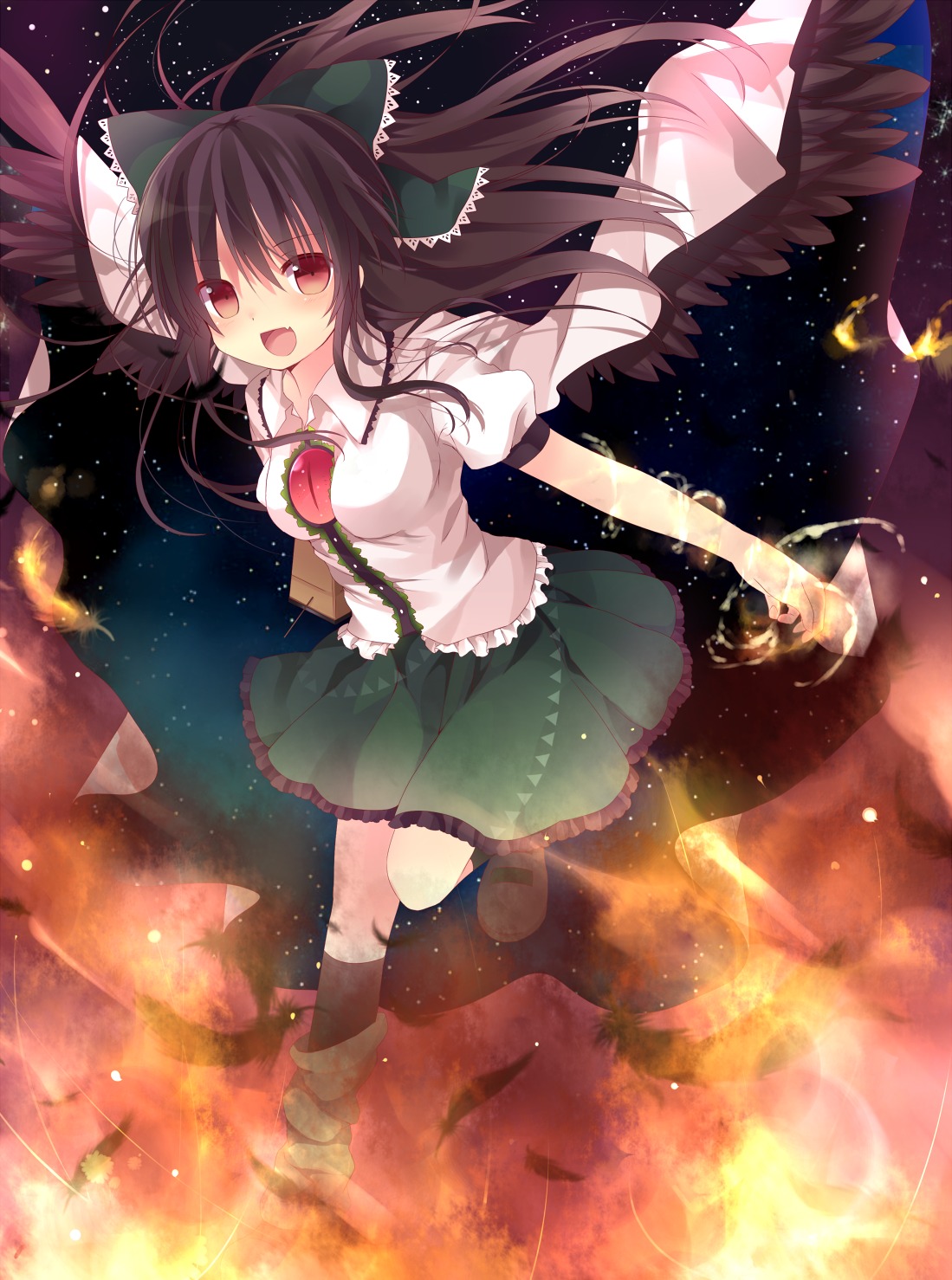 marotti, reiuji_utsuho, touhou, wings