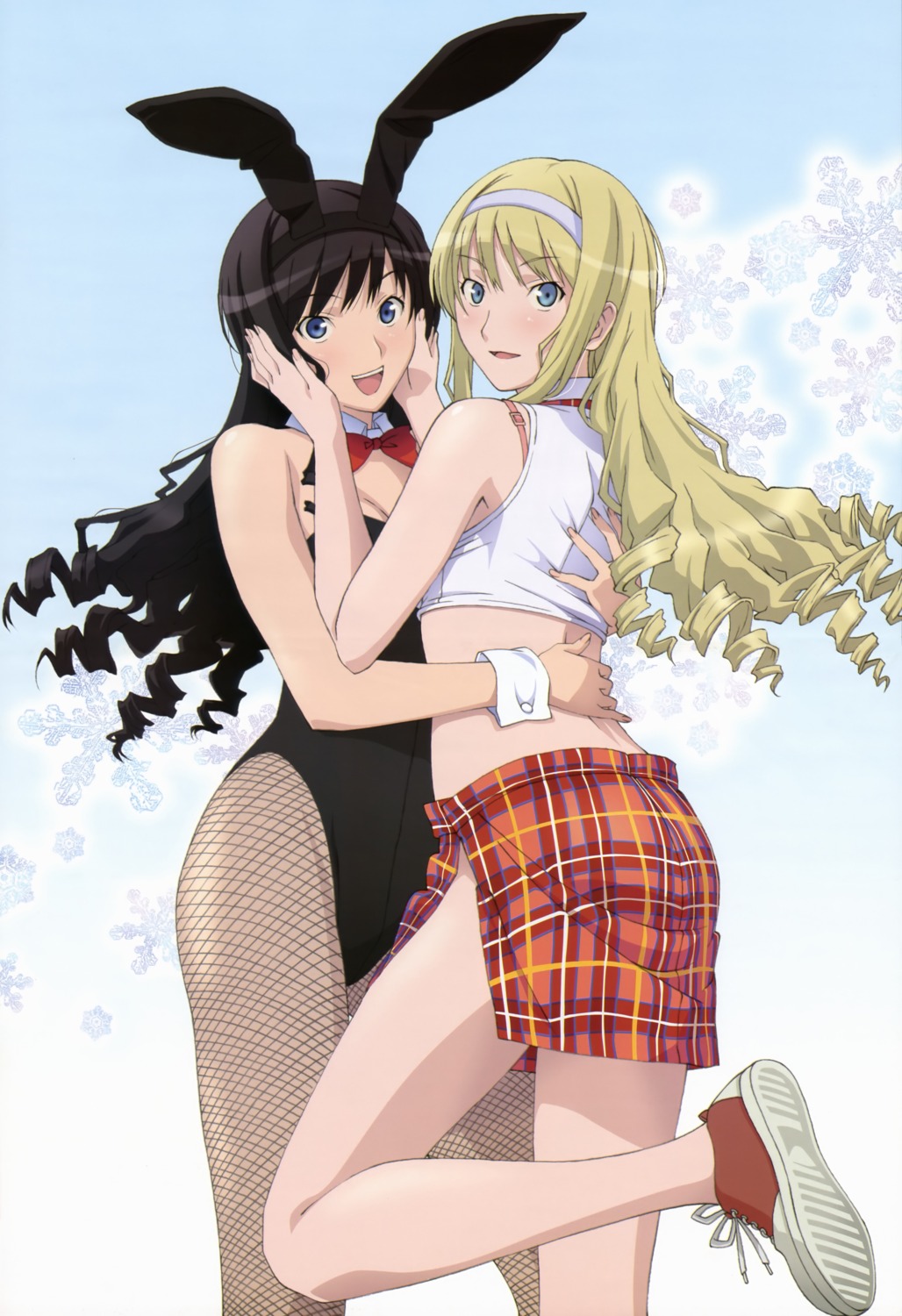 amagami, animal_ears, bra, bunny_ears, bunny_girl, cleavage, fishnets, morishima_haruka